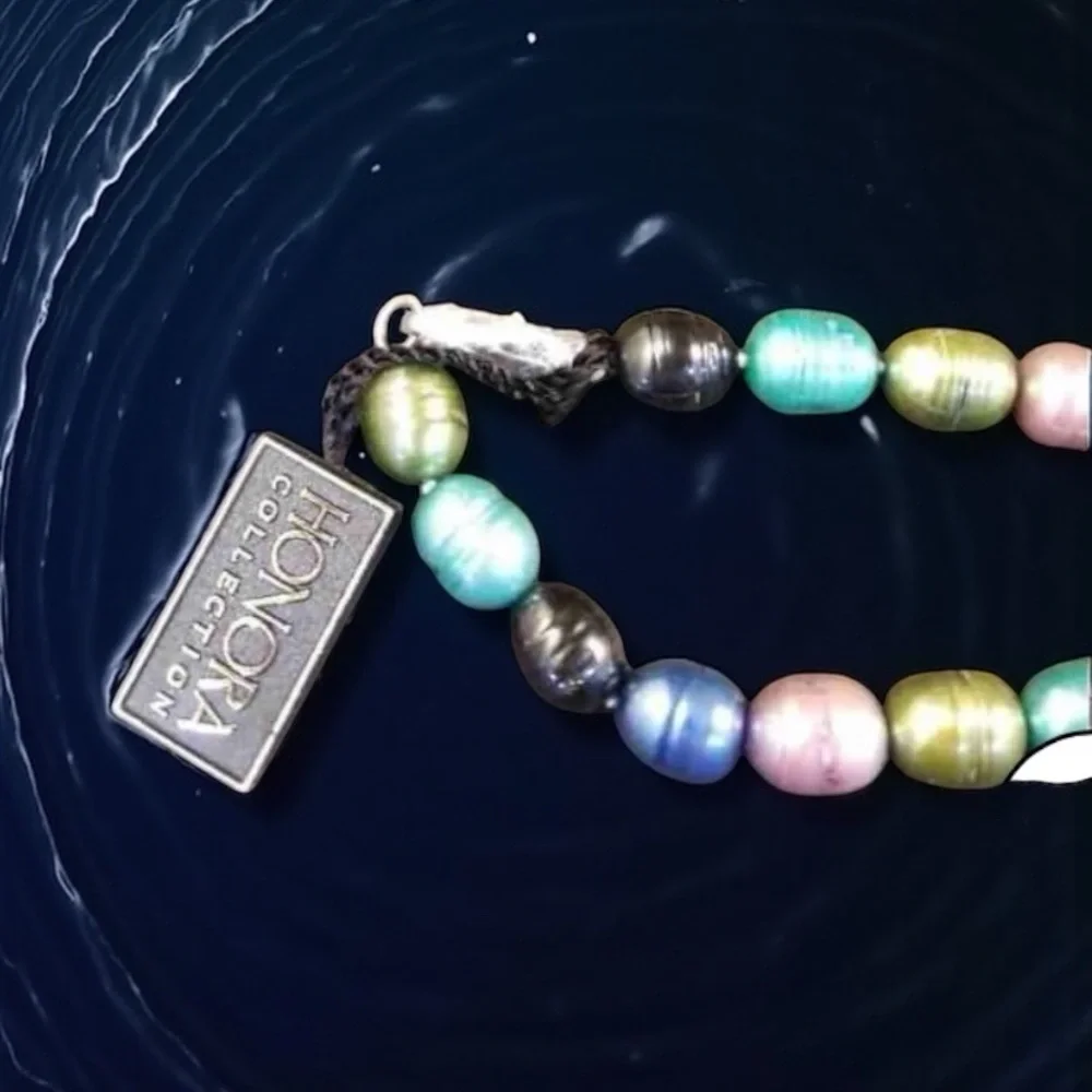 Honora .925 Sterling Silver Pastel Freshwater Pearl Necklace NWT - Picture 8 of 12